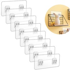 8 Pcs Adhesive Replacement Hooks for Shower Caddy - Transparent Strong Wall M...