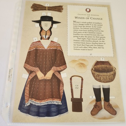 American Girl Josefina Paper Dolls 10 Outfits + Accessory Envelope - Picture 11 of 14