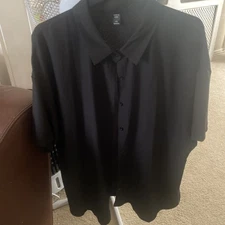 Short  Sleeve Button up Collared Blouse.Size 4XL .Shein Curve.Black.Worn Once.