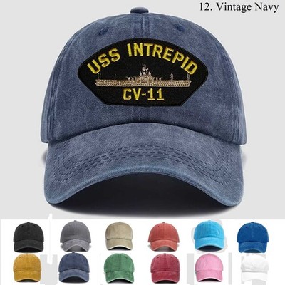 Customized Personalization Embroidered Hat Uss Intrepid Cv-11, Trucker Hat, Gift