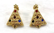 Vintage Avon Christmas Tree Earrings