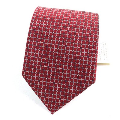 HERMES Seidenkrawatte mit Allover-Muster rot Box enthalten neu mit Etikett