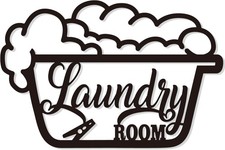 Laundry Wall Decor Sign, Farmhouse Decoration Metal Wall Art for Laundry Rust...