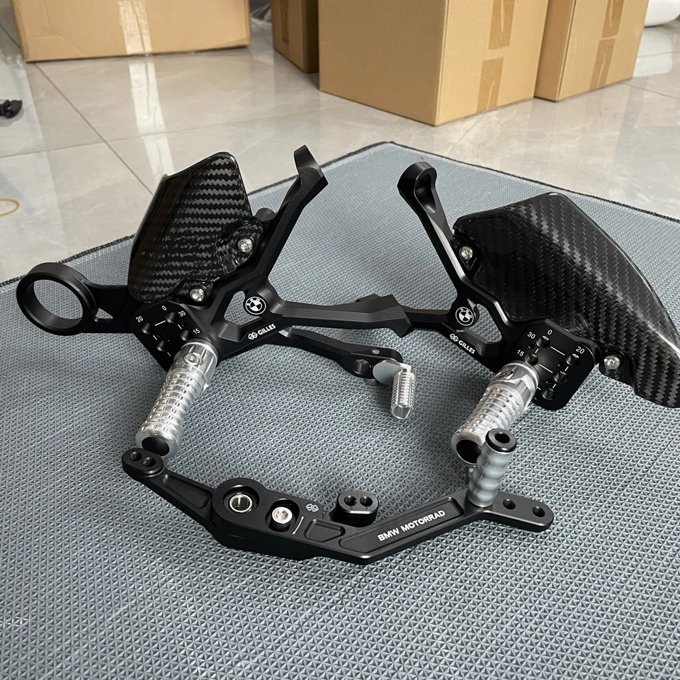 For S1000RR M1000RR 2019-2025 Rearsets Pedal Footrest carbon fiber Heel Guard - Image 4 of 4