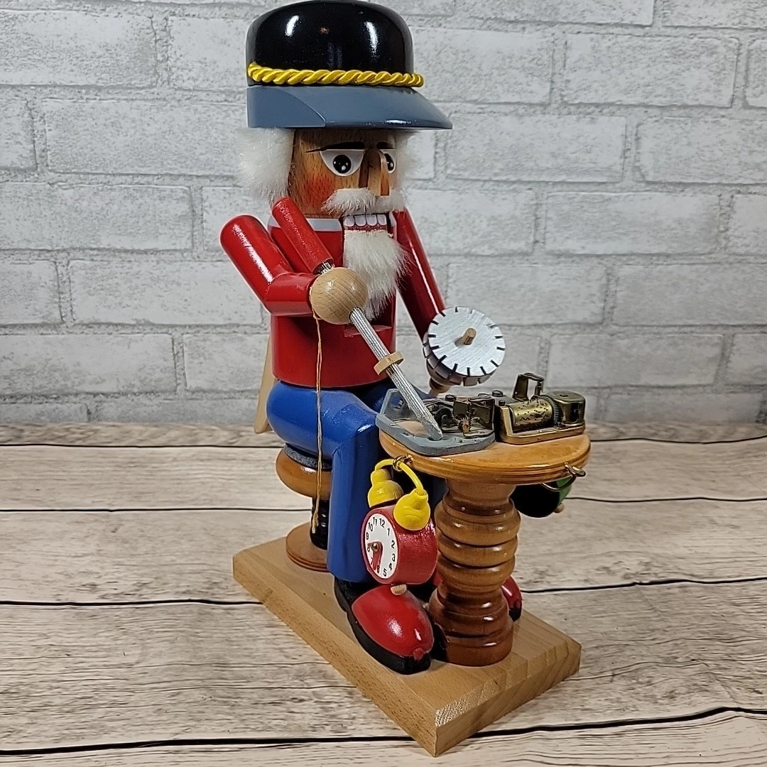 Steinbach Blackforest Clock Maker Nutcracker Music Box Plays Works Made Germany