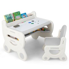 Activity Table and Chair Set for 3-8 Years Old Toddlers w/ Graffiti Desktop