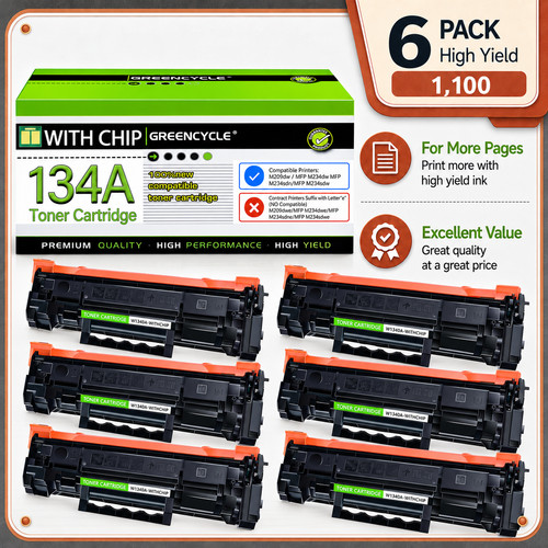 6PK W1340A 134A Toner Cartridge Replacement for HP M209dw M234dw M234sdn M234sdw