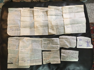 Twelve 1909 1918 Tissue Receipts San Pedro Los Angeles and Salt Lake Railroad Co