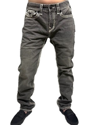 True Religion Men's Rocco Chalk Grey Wash Super QT Relaxed Skinny