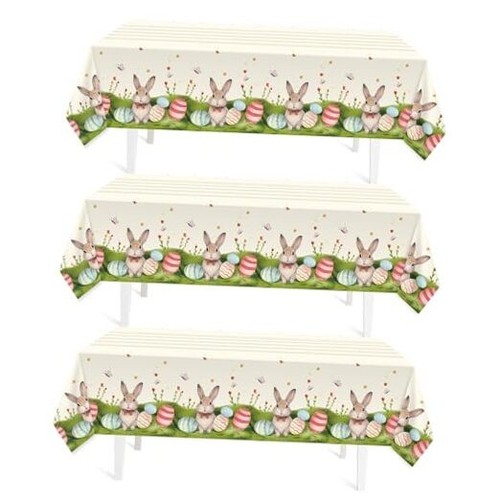 Mantel de Pascua Decoraciones para Fiesta, Pack de 3 Desechables Plástico Pascua - Imagen 1 de 7