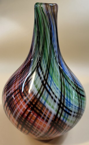Toso Mezza Filigrana Murano Glas Vase Dino Martens Aureliano 11" x 7" MCM - Bild 3 von 6