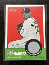 Felix Hernandez 2012 Topps Heritage Game Used Relics 1/63 Mariners Legend!
