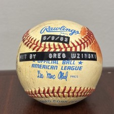 8/9/83 Detroit Tigers Chicago White Sox Game Used Ball Greg Luzinski OALB