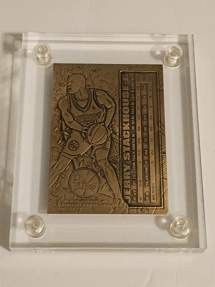 1996 Highland Mint Jerry Stackhouse FLEER METAL Bronze Card # 0746 Short Print - Image 3 of 4