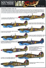 Kits World Decals 1/72 BRITISH DEFENDERS OF MALTA Spitfires & Hurricanes