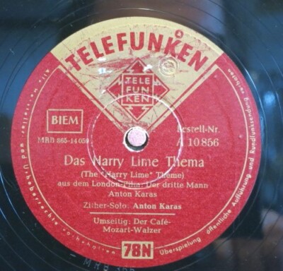 Anton Karas 78 RPM / Das Harry Lime Thema & Der Café-Mozart-Walzer  (24-0326-EF)