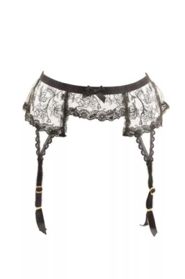AGENT PROVOCATEUR Damen Hosenträger Blumen bestickt schwarz Größe AP 4