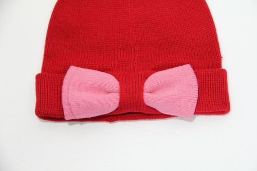 Kate Spade Beanie New Women Knit Winter Hat Bow warm holiday gift red - Picture 5 of 10