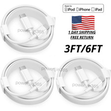 PD Fast Charger USB-C Charging Cable 3/6Ft For iPhone 13 12 11 XS XR 8 iPad Cord