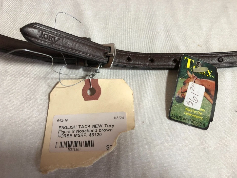 Figura de cuero Tory elevada 8 almohadillas banda nasal tamaño completo marrón polar Foto 4 de 4