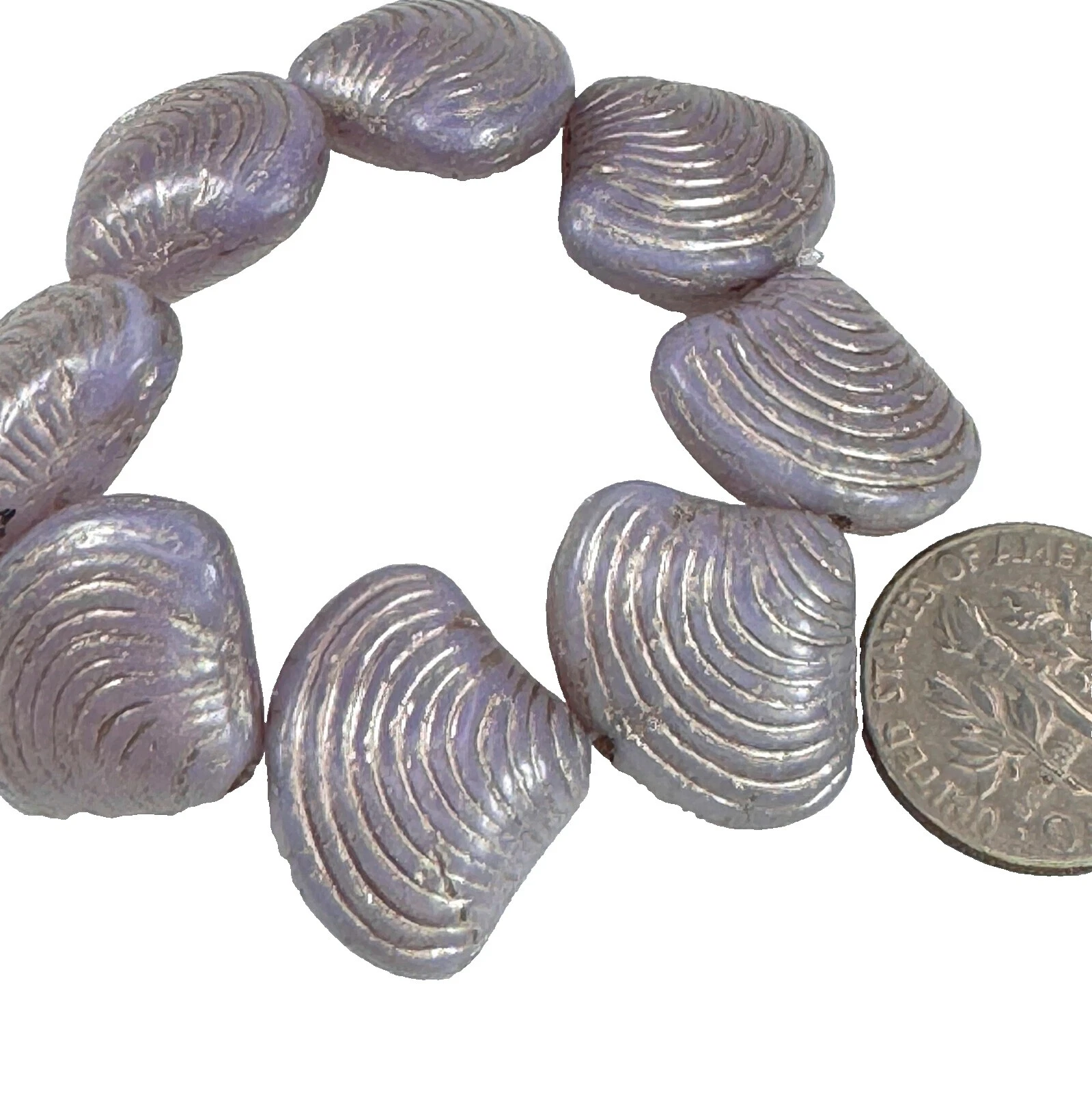 Glass Shell Metallic Jewelry Making Beads