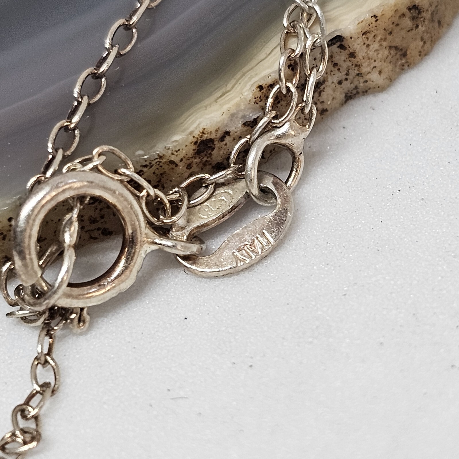 925 Sterling Silver - Flip Flops Shell Crystal Ch… - image 6