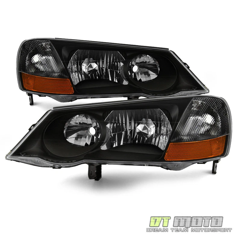 Black 2002-2003 Acura TL HID Xenon Model Headlights Headlamps Pair Left+Right - Image 2 of 4