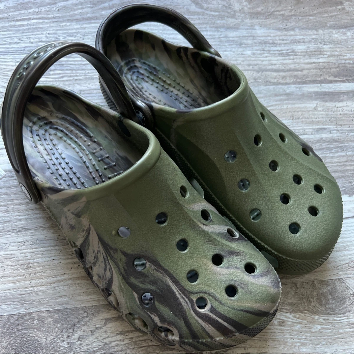 Crocs Classic Printed Army Green Clog Camo Misprint Flaw Mens 10 Womens 12