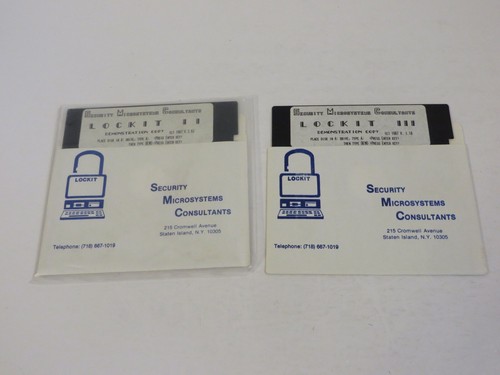 LOCKIT II & III SECURITY MICROSYSTEMS CONSULTANTS PC IBM DOS 5.25 DISK ...