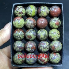 20 piezas Venta al por mayor Bola de Jaspe Sangre de Dragón Natural Cuarzo Cristal Esfera 15 mm + Caja