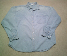 Vintage Disney Winnie The Pooh Denim Button Up Shirt Mens XL Blue Embroidered