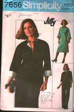 7656 Vintage Simplicity SEWING Pattern Misses Jiffy Pullover Top Skirt Pants OOP