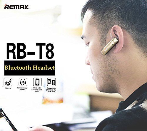 Headset Bluetooth REMAX Rb-t8 Gold for iPhone 7 5s 6 SE - BLISTER  