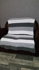  Plaid châle ou couettou  Gris /Gris/Beige 85 X 150 TOUT DOUX TOUT CHAUD