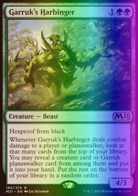 MTG Magic the Gathering Garruk's Harbinger (185/470) Core Set 2021 LP FOIL
