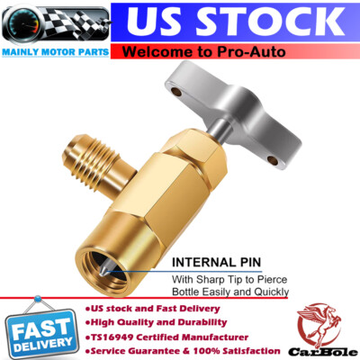 A/C Can Tap Adapter Dispenser Valve for Self-Sealing Can 7/16-20UNF to 1/4'' SAE