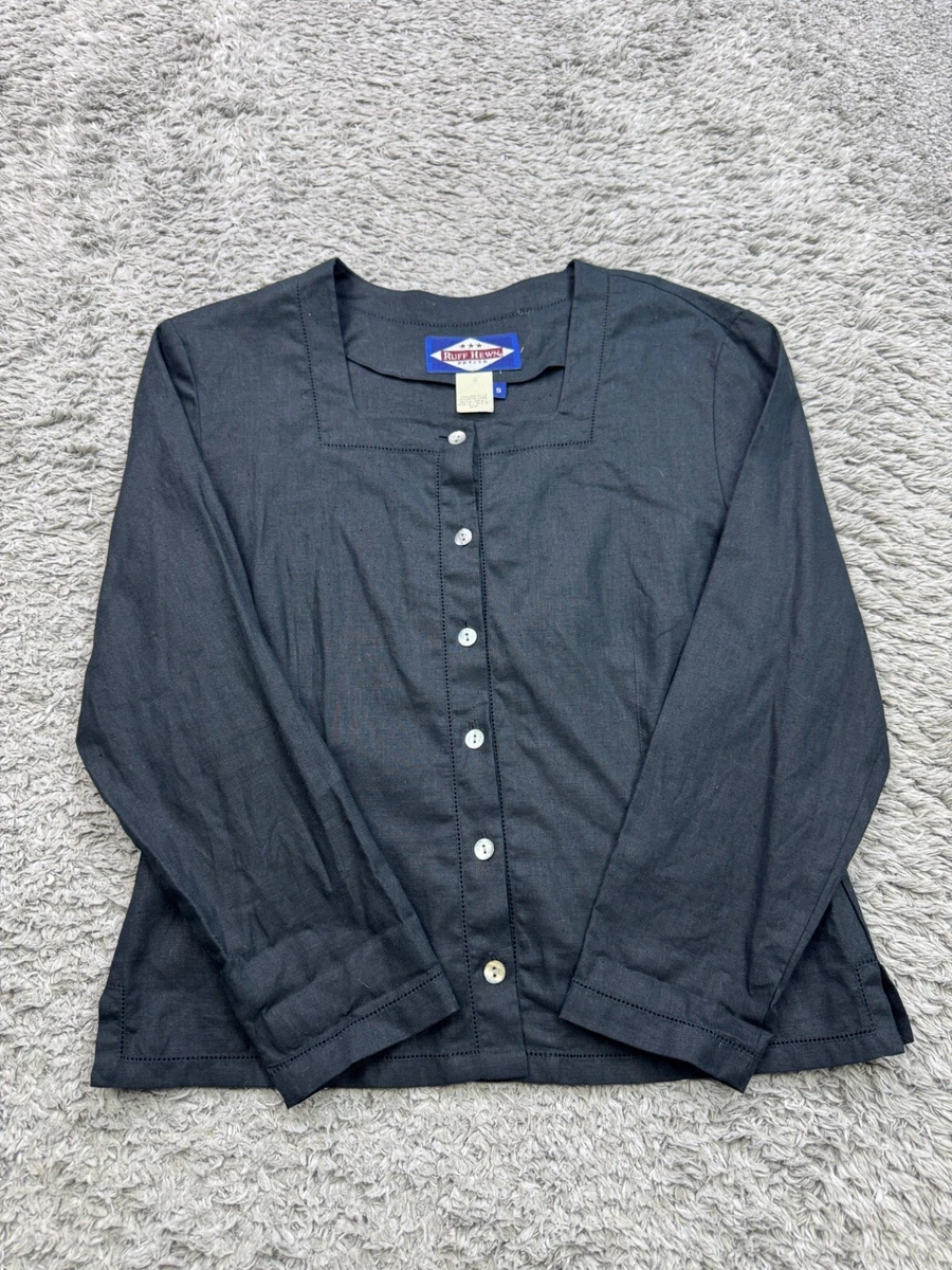 Chemisier Vintage Ruff Hewn - Taille L - 100% Coton Rayé - Fabriqué Aux USA - Occasion Très Bon état