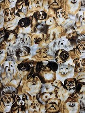 Hi-Fashion Fabrics Inc Dogs Allover 28" x 44 Cotton Fabric