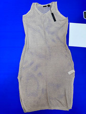 M045  TAHARI BEIGE OPENWORK COTTON (Blend) DRESS BEACH SUMMER SIZE XL