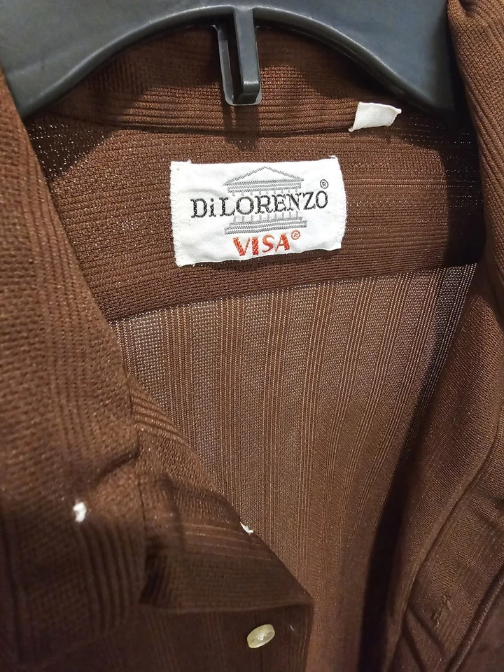 Lote (3) Camisa Abotonada Vintage Para Hombre Manga Corta Años 70 Talla 16 Cuello Extendido Grande Foto 4 de 4