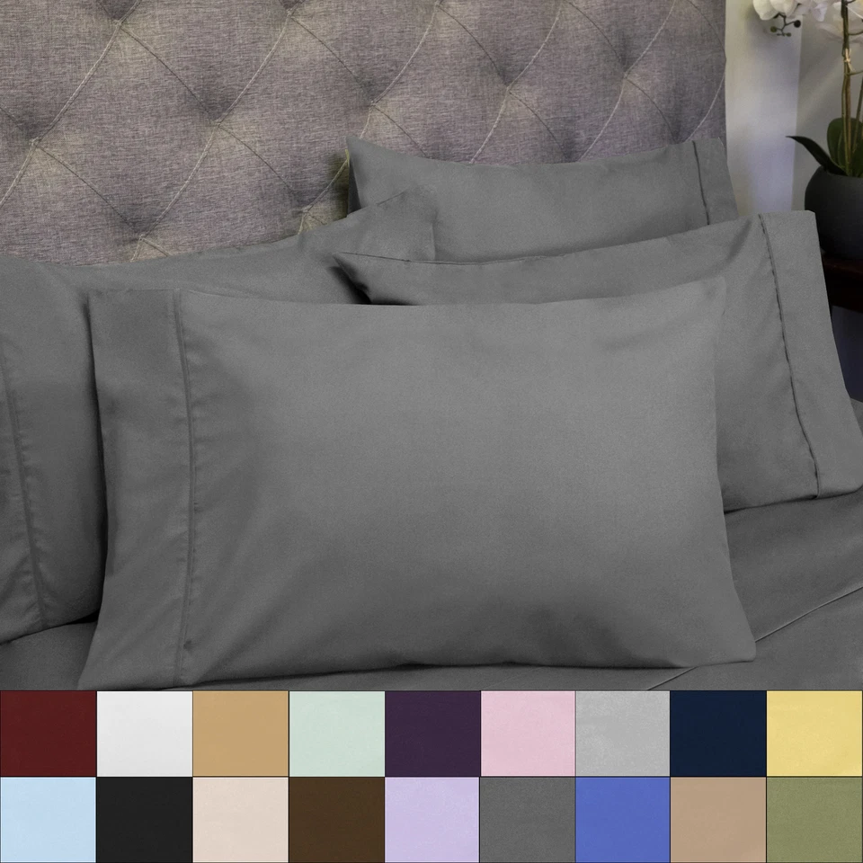 Sweet Home Collection 1500 Count 6 Piece Bedroom Bed Sheet Set Microfiber