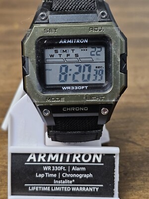 Armitron 40/8461DGNWM Mens Watch Water Resistant Chronograph Digital NEW