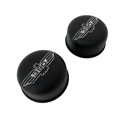 Ford 390 Thunderbird Logo Black Breather & Grommet Set - 4pc.
