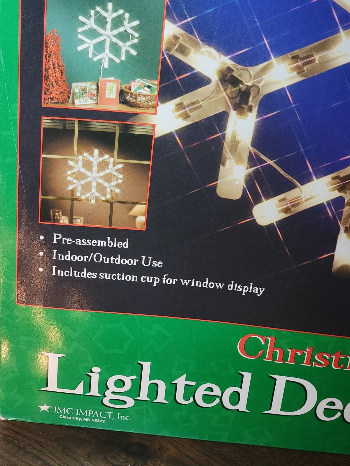 Vtg Christmas Light Up Wall Window Snowflake JMC Impact Holiday