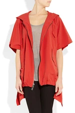 DKNY Drape Hooded Crepe Jacket, Tomaot red color, New with Tags, Xmall