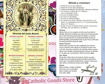 Misterious Del Santo Rosario Spanish Paperstock Holy Card Ebay
