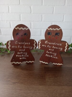 Ginger Bread Wall Hangings Grandma/Grandpa 9'' x 6''