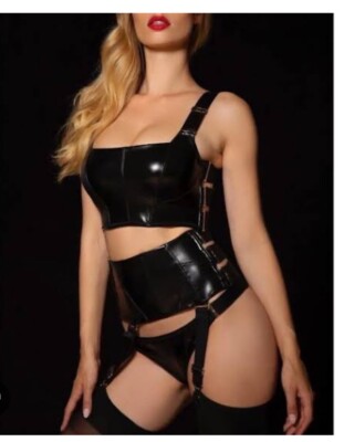 Honey Birdette Cleo Vegan Leatherette Brief Size XS