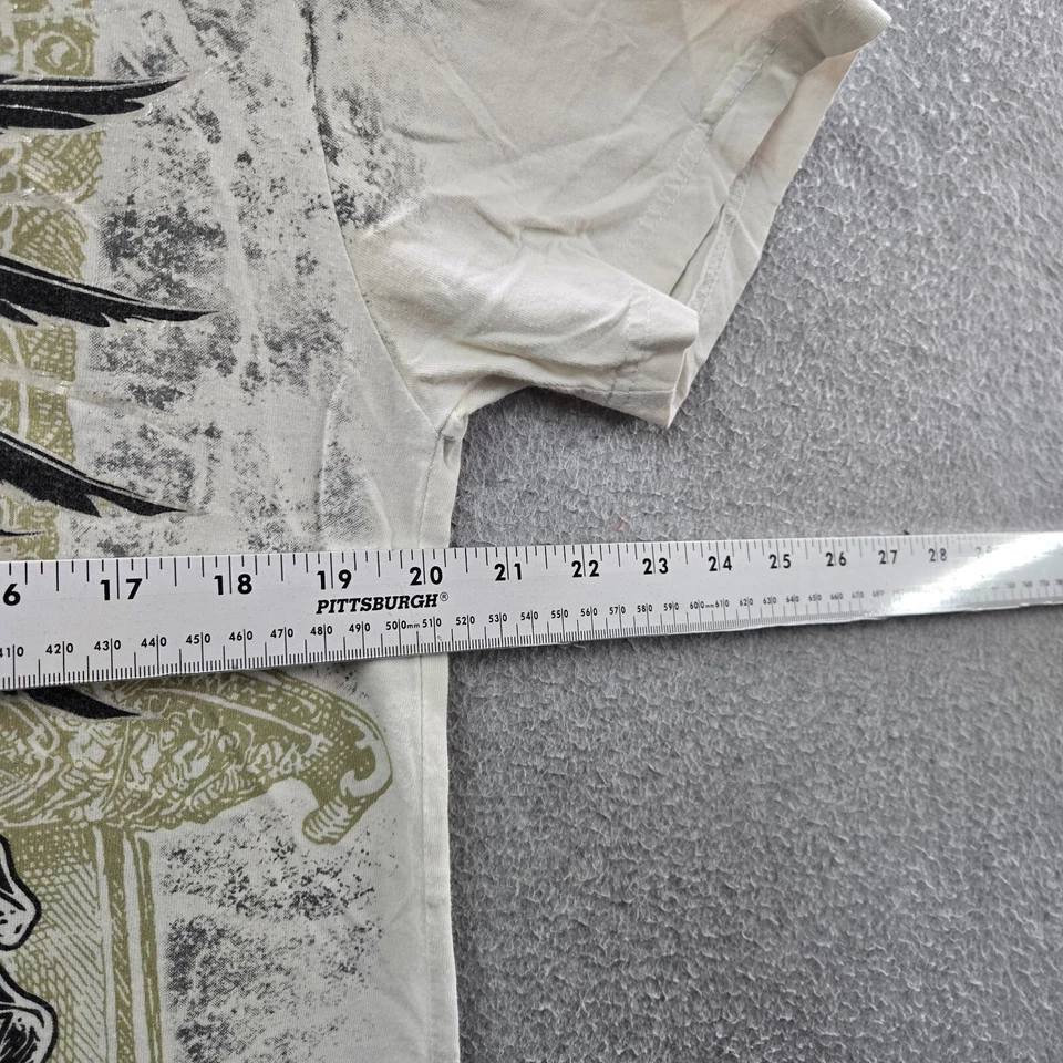 Konflic Men Shirt Medium Cream Grunge Angel Wings MMA Y2K Tee - Image 4 of 4