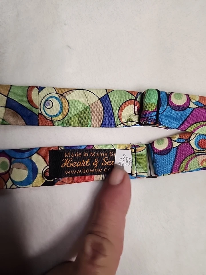 Corazón y Costura Geométrica Multicolor Hecho en Maine 100% Algodón Foto 2 de 4